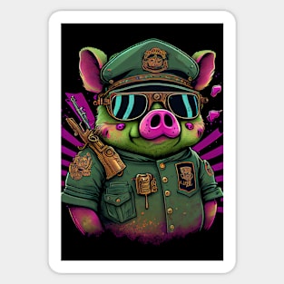 Psychedelic Army Pig Sticker